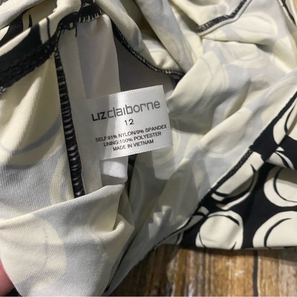 Liz Claiborne Tankini Black Cream Polka Dot Swimsuit - Picture 7 of 7